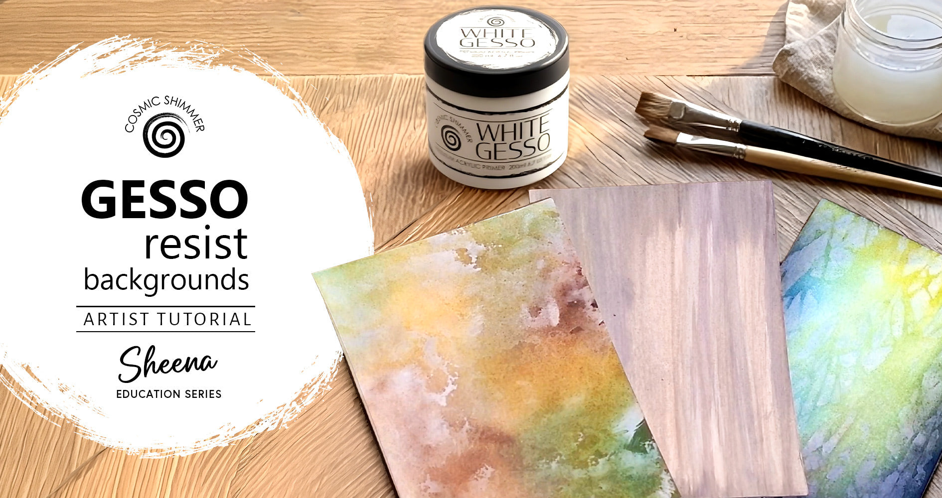 Gesso Resist Backgrounds Technique with Sheena