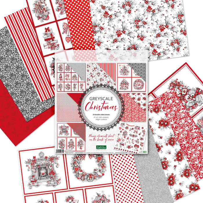 Greyscale Christmas 8x8 Designer Premium Paper Pack