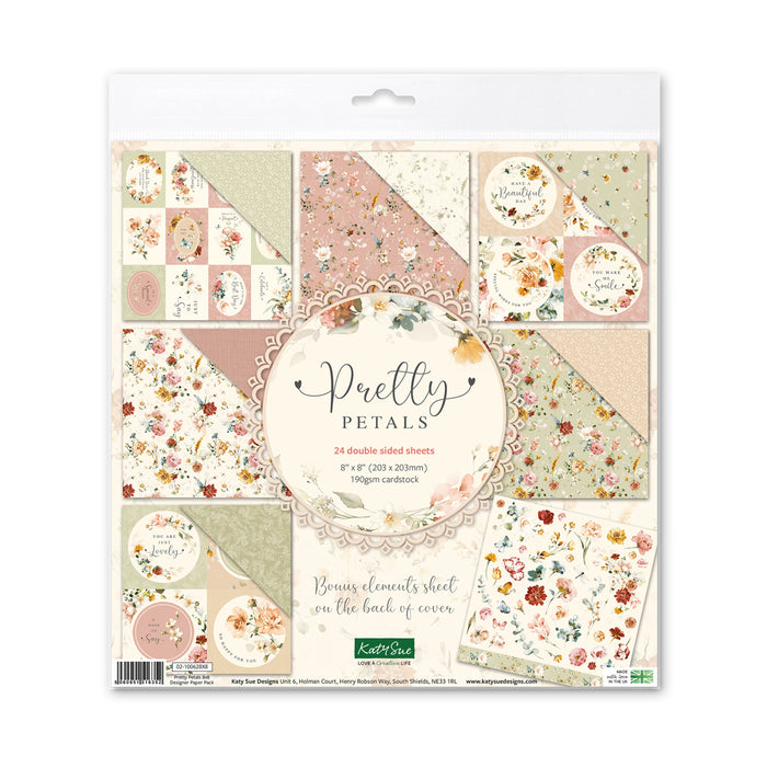 Kanban Crafts Pretty Petals 8x8 Designer Premium-Papierpaket