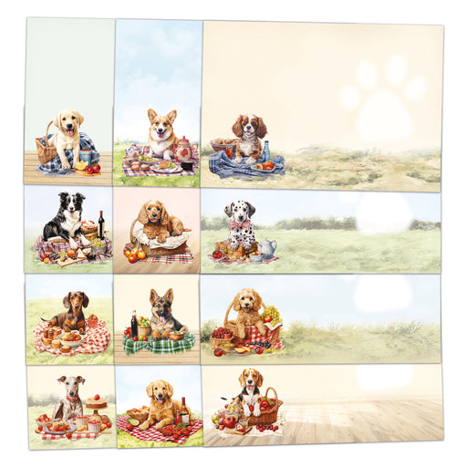 Picnic Pups Insert Papers 24 sheets