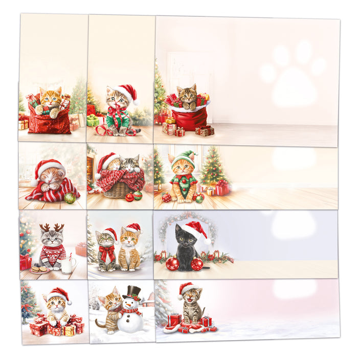 Christmas Cats Insert Papers, 24 sheets