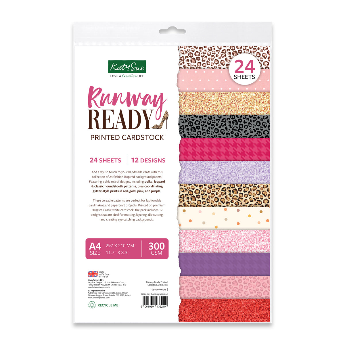 Runway Ready Printed Cardstock for Card Making | Katy Sue Designs