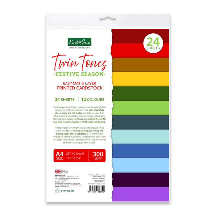 Twin Tones: Festive Season Printed Mat & Layer Cardstock, 24 sheets