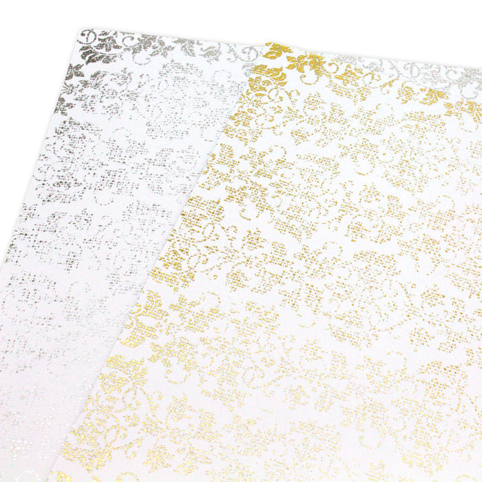 Cosmic Shimmer Gilded to Grunge Damask & Script Cardstock