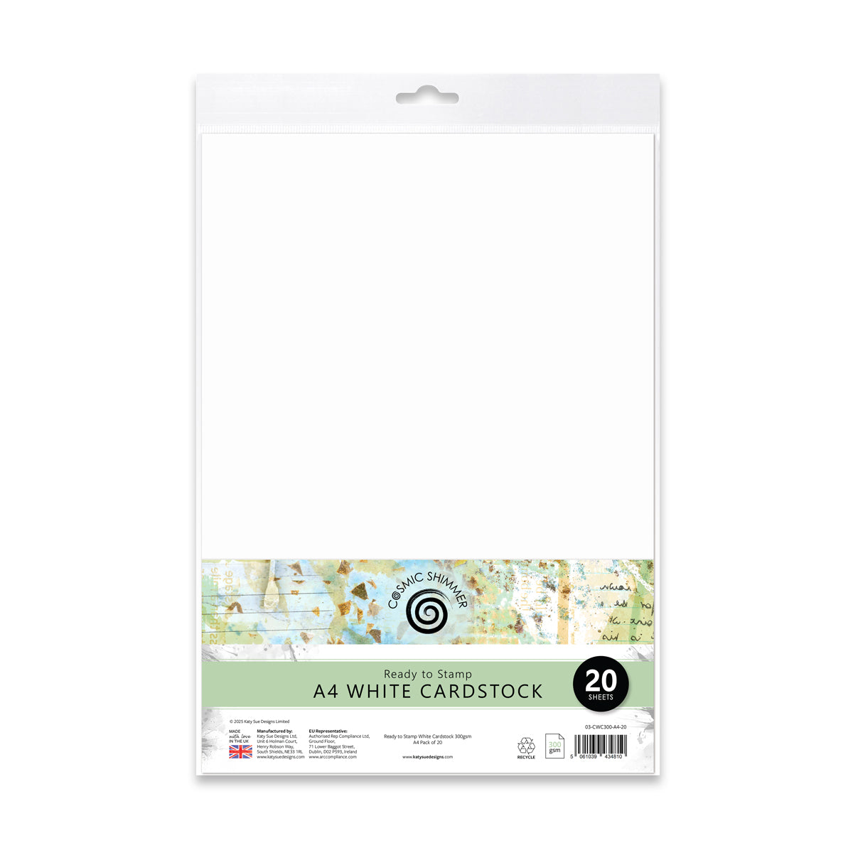 Ready to Stamp White Cardstock 300gsm A4, Pack of 20