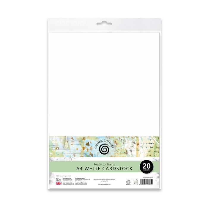 Ready to Stamp White Cardstock 300gsm A4, Pack of 20