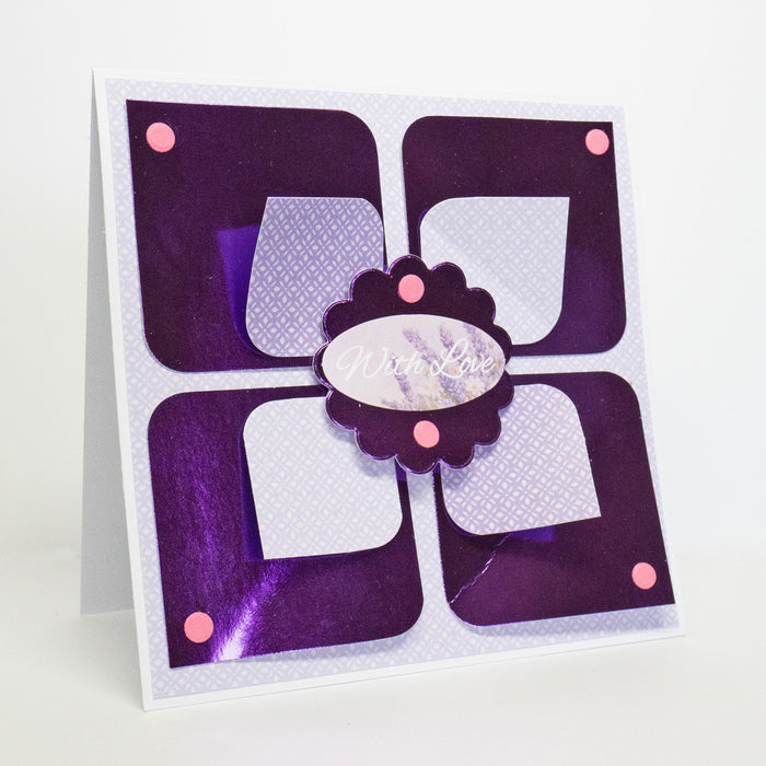 Satin Silver & Purple Mirri Mixed A4 Cardstock, 20 sheets