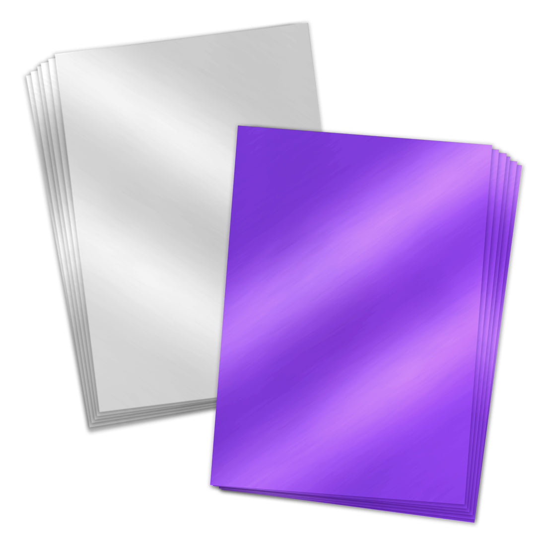 Satin Silver & Purple Mirri Mixed A4 Cardstock, 20 sheets — Katy Sue