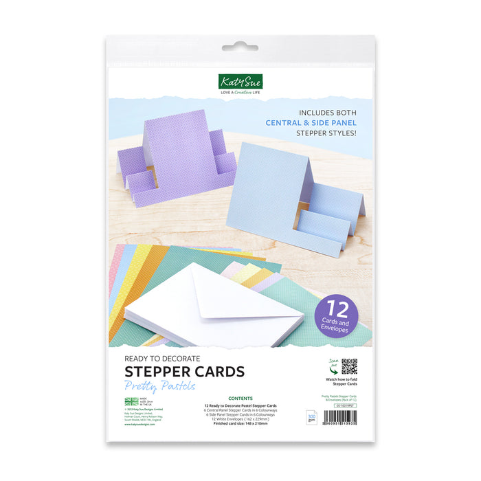 Pretty Pastels Stepper Cards & Envelopes - Pack of 12