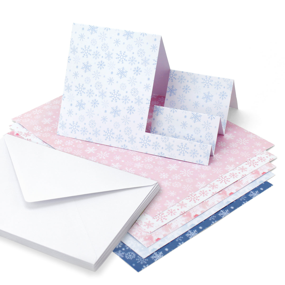 Snowflake Stepper Cards & Envelopes - Pack of 12