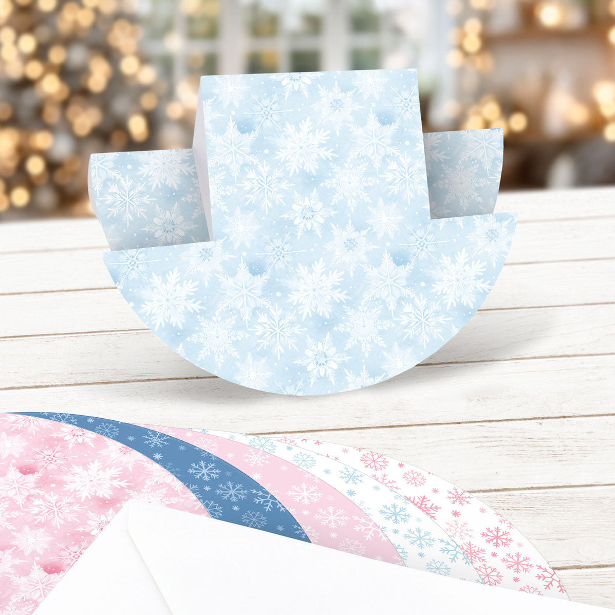 Snowflake Stepper Rocker Cards & Envelopes, Pack of 12 — Katy Sue Designs