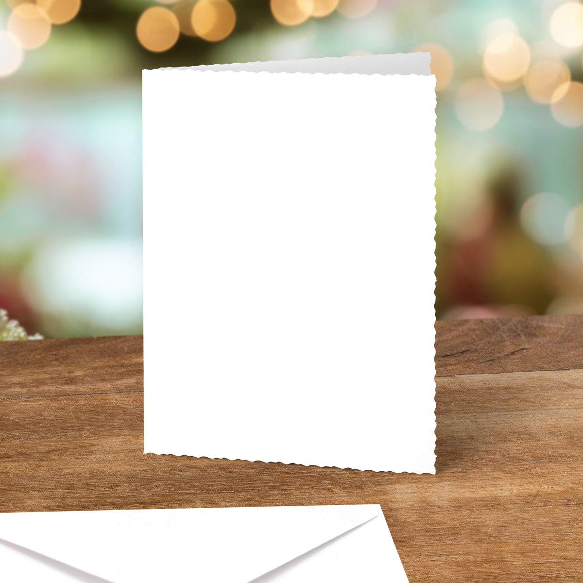 White Deckle Edged Cards & Envelopes, Mixed Sizes, pack of 12
