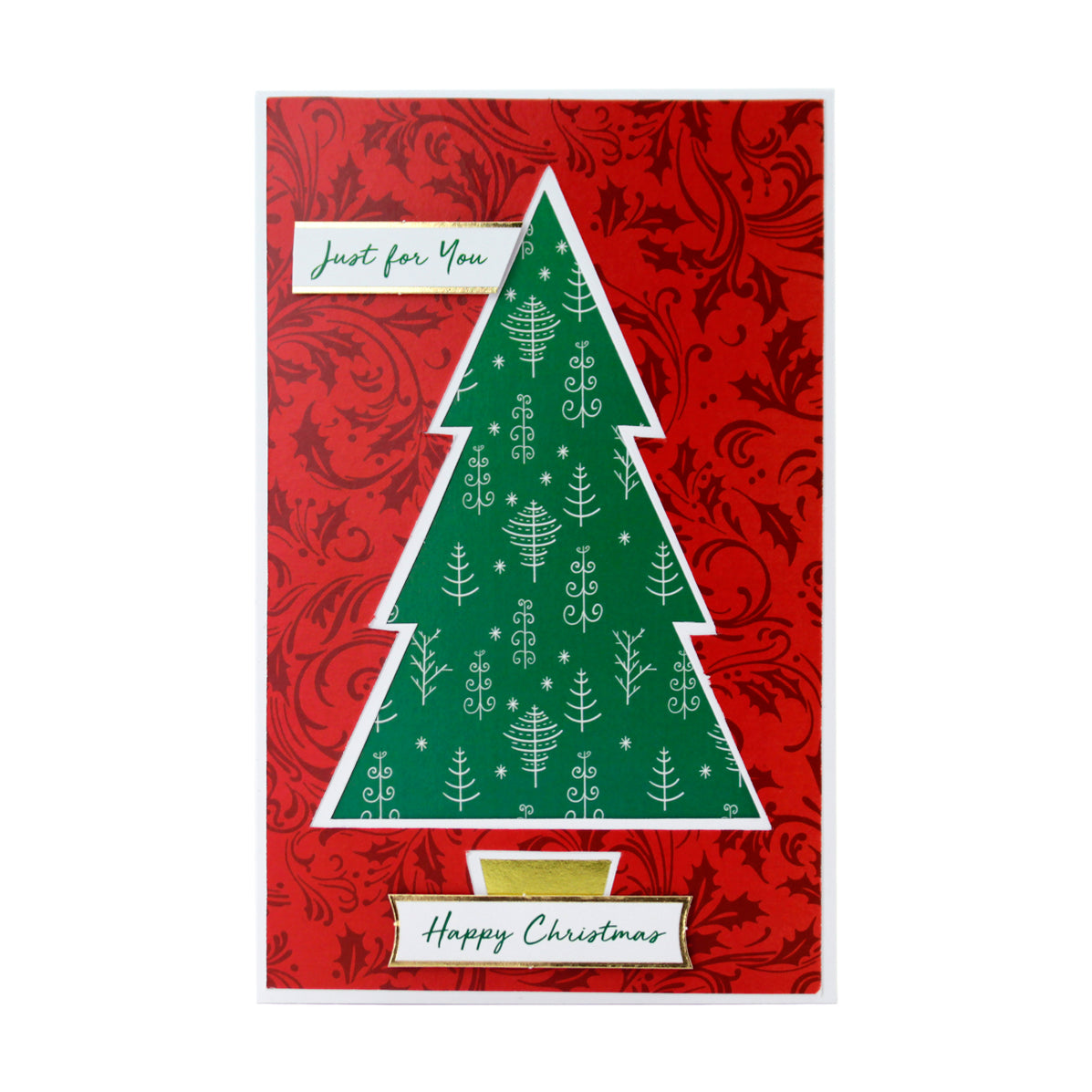 White Christmas Tree Aperture Cards 114x178mm (pack of 10) — Katy Sue