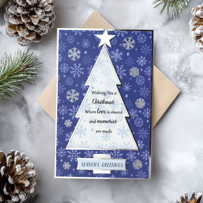 White Christmas Tree Aperture Cards 114x178mm (pack of 10)