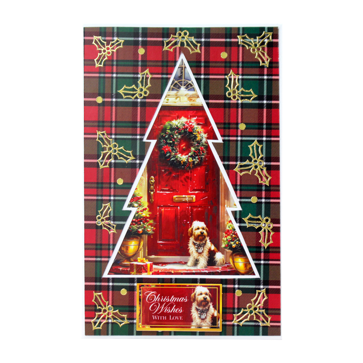 Weiße Weihnachtsbaum-Blendenkarten 114 x 178 mm (10er-Pack)