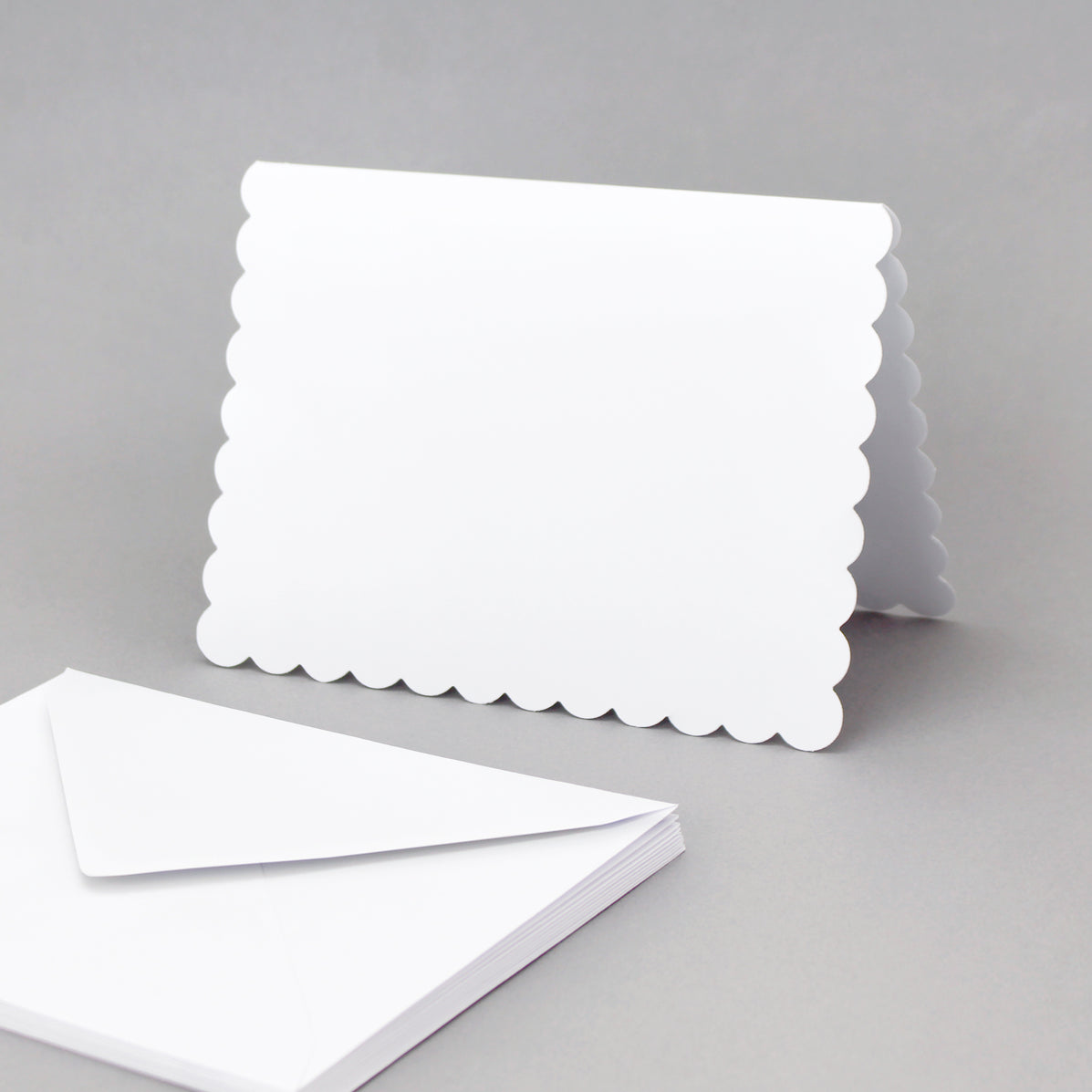 30 White Scalloped Edge Cards & Envelopes in 3 Different Sizes — Katy ...