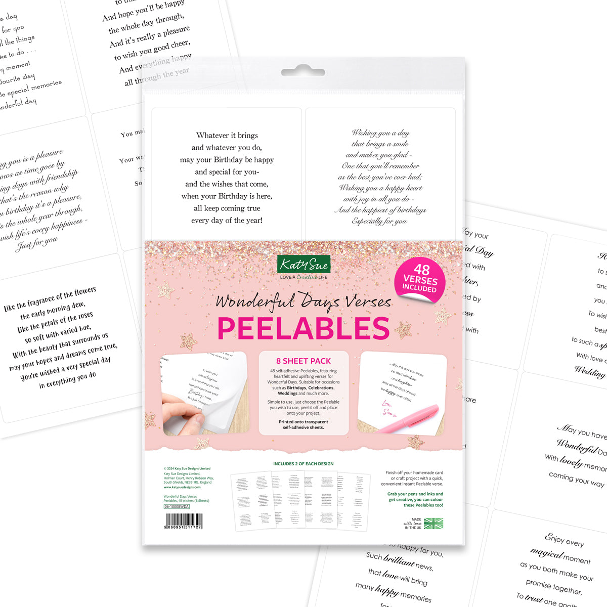 Wonderful Days Peelable Verses, 48 stickers