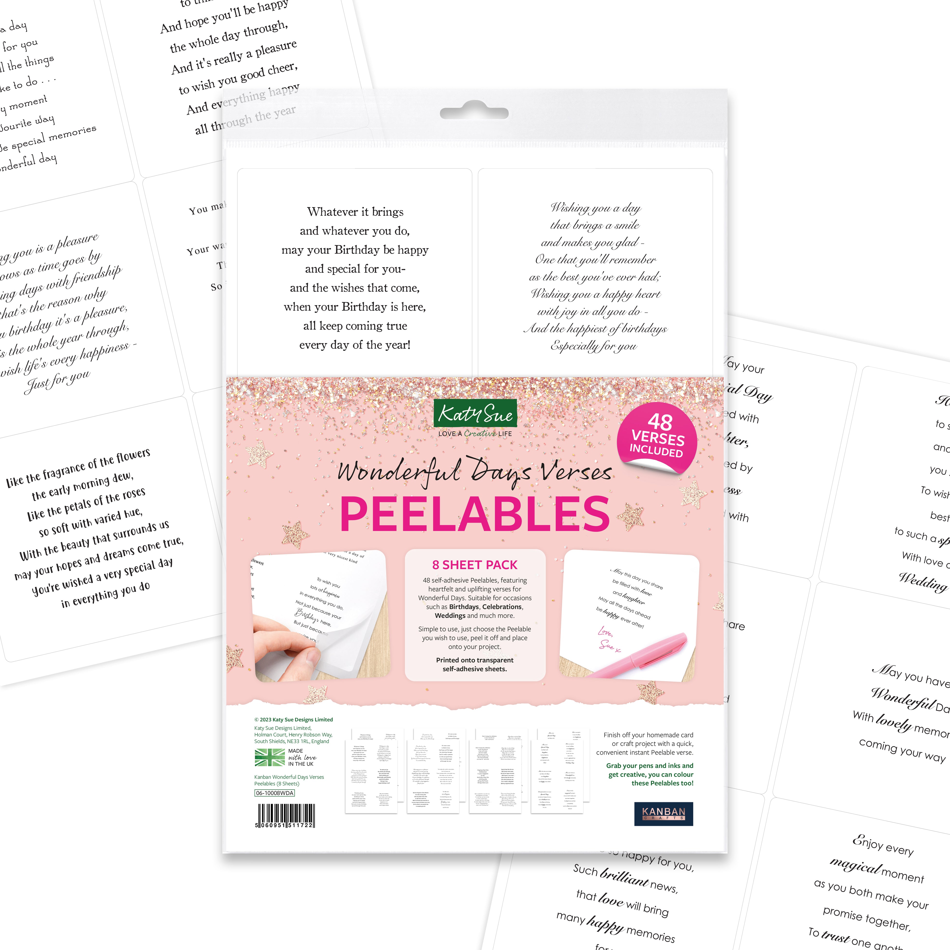 Kanban Crafts Wonderful Days Peelable Verses, 48 stickers