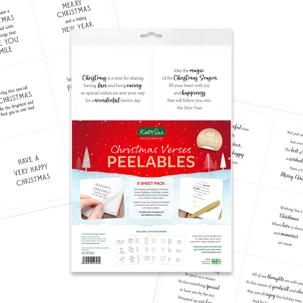 Christmas Verses Peelables, 48 stickers