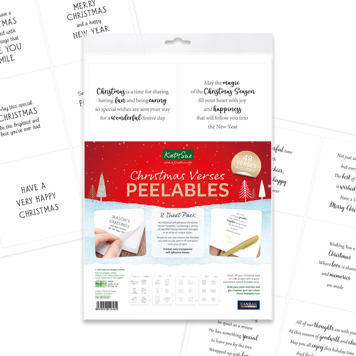 Kanban Crafts Christmas Verses Peelables, 48 stickers