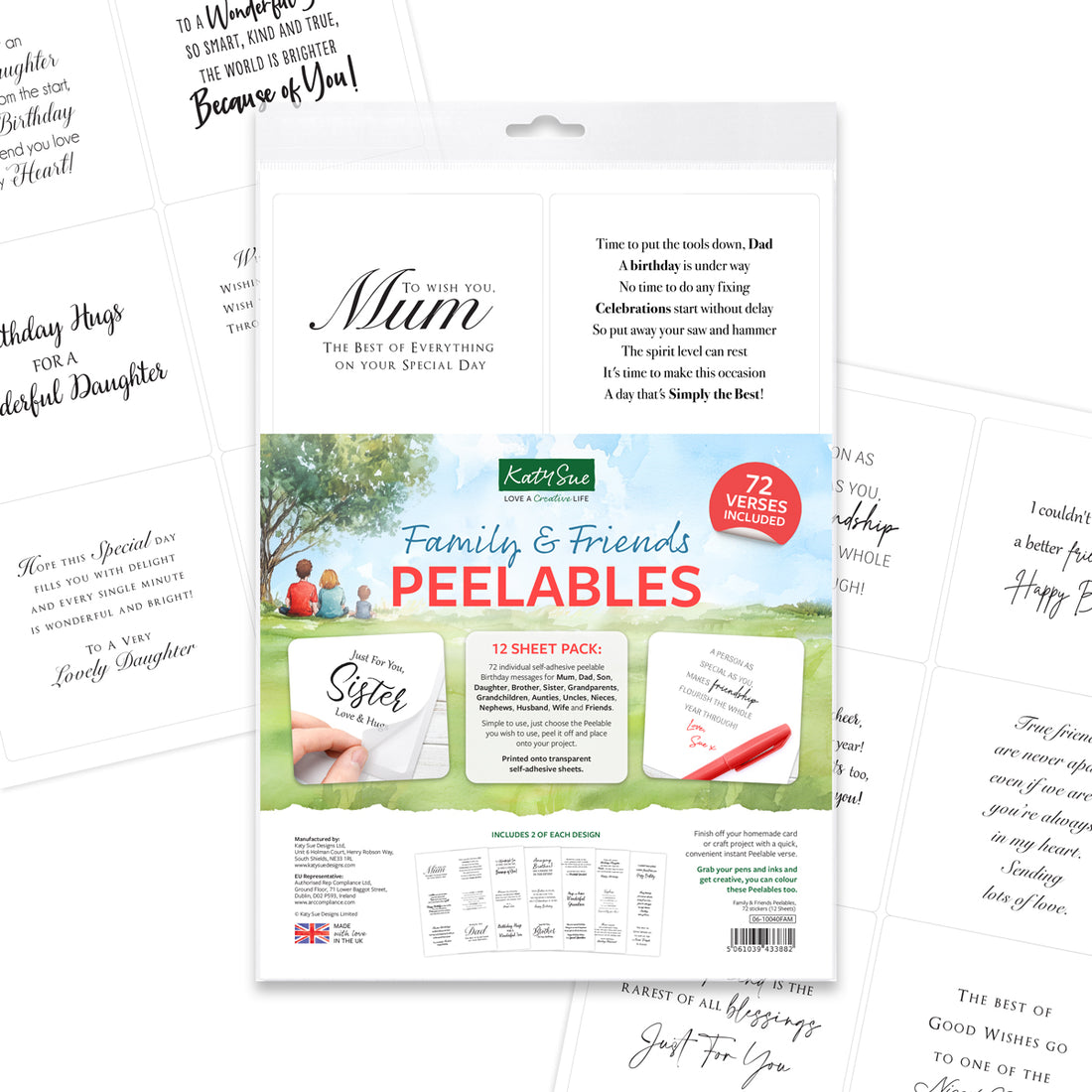 Peelables Spring Family & Friends Peelables, 72 Stickers | Katy Sue Designs