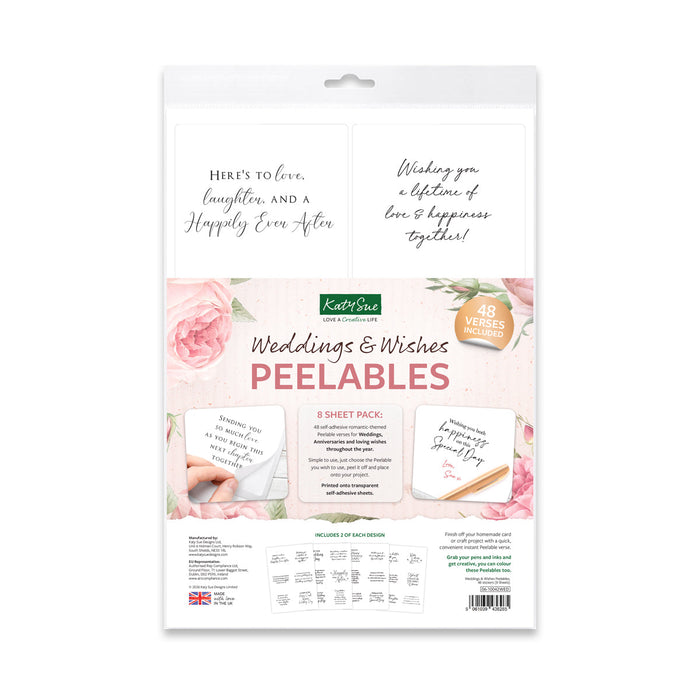 Weddings & Wishes Peelables, 48 stickers
