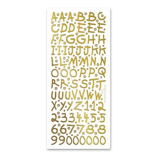 MEDIUM LETTERS Peel Off Stickers 15mm Alphabet Card Making Gold or