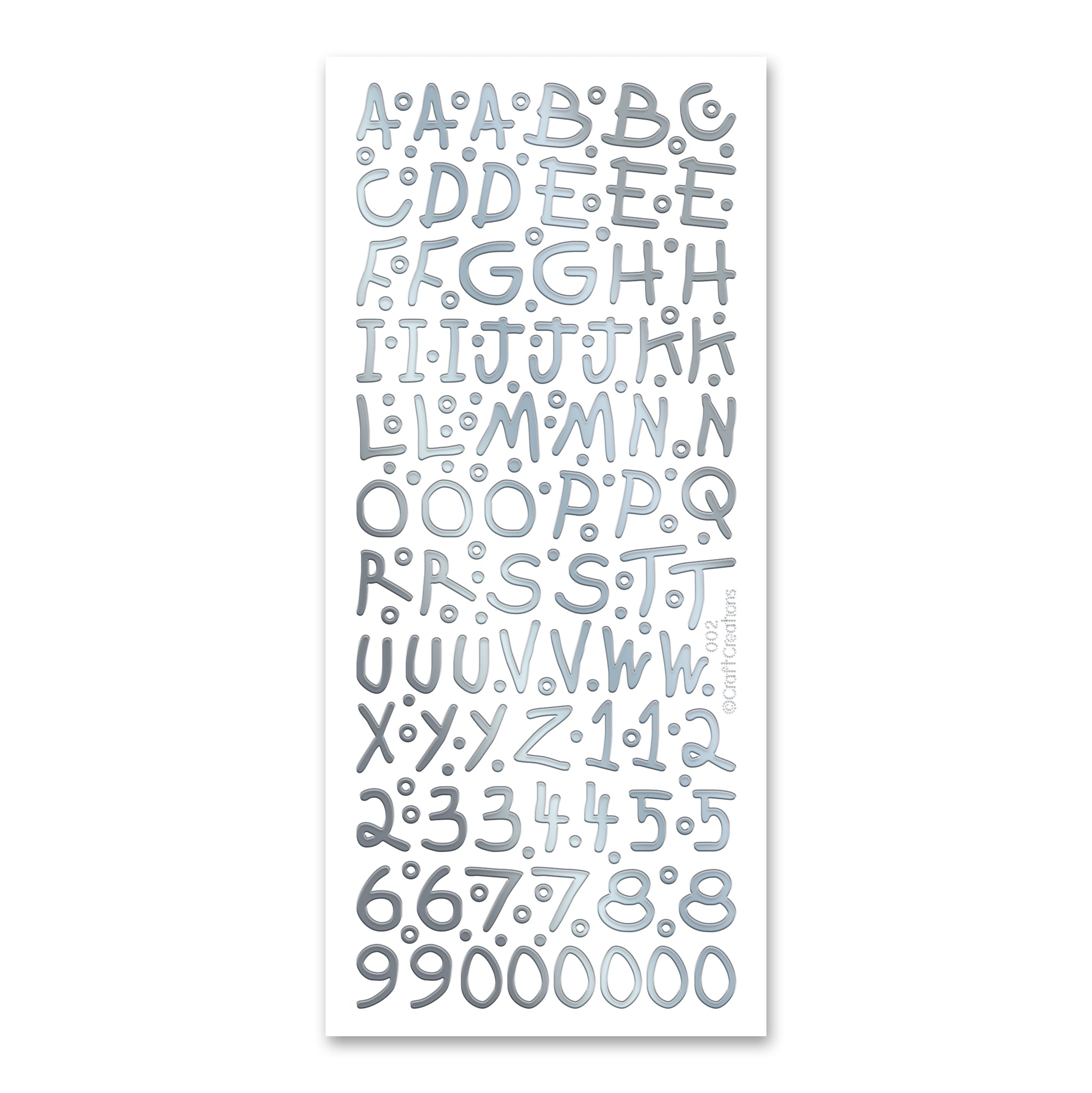 15mm Children's ABC Silver Self Adhesive Peel Off Stickers — Katy Sue ...