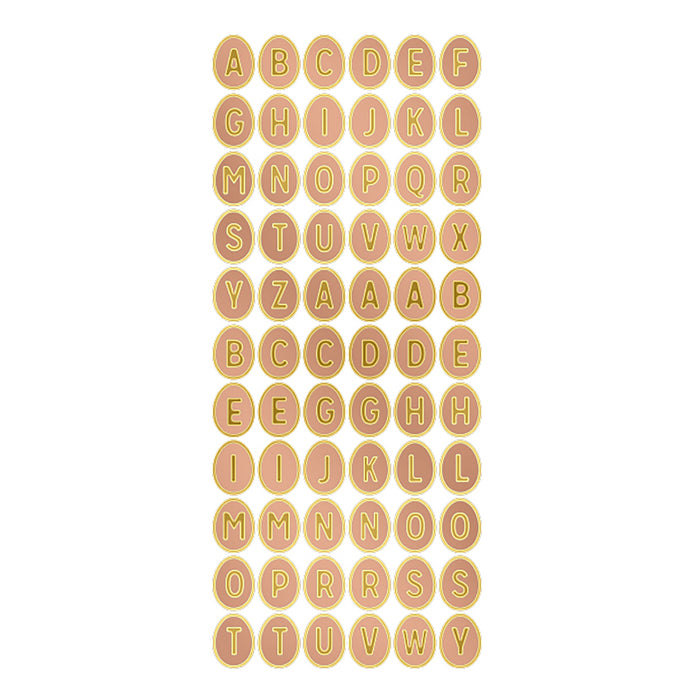 Egg Alphabet Copper / Gold Self Adhesive Stickers