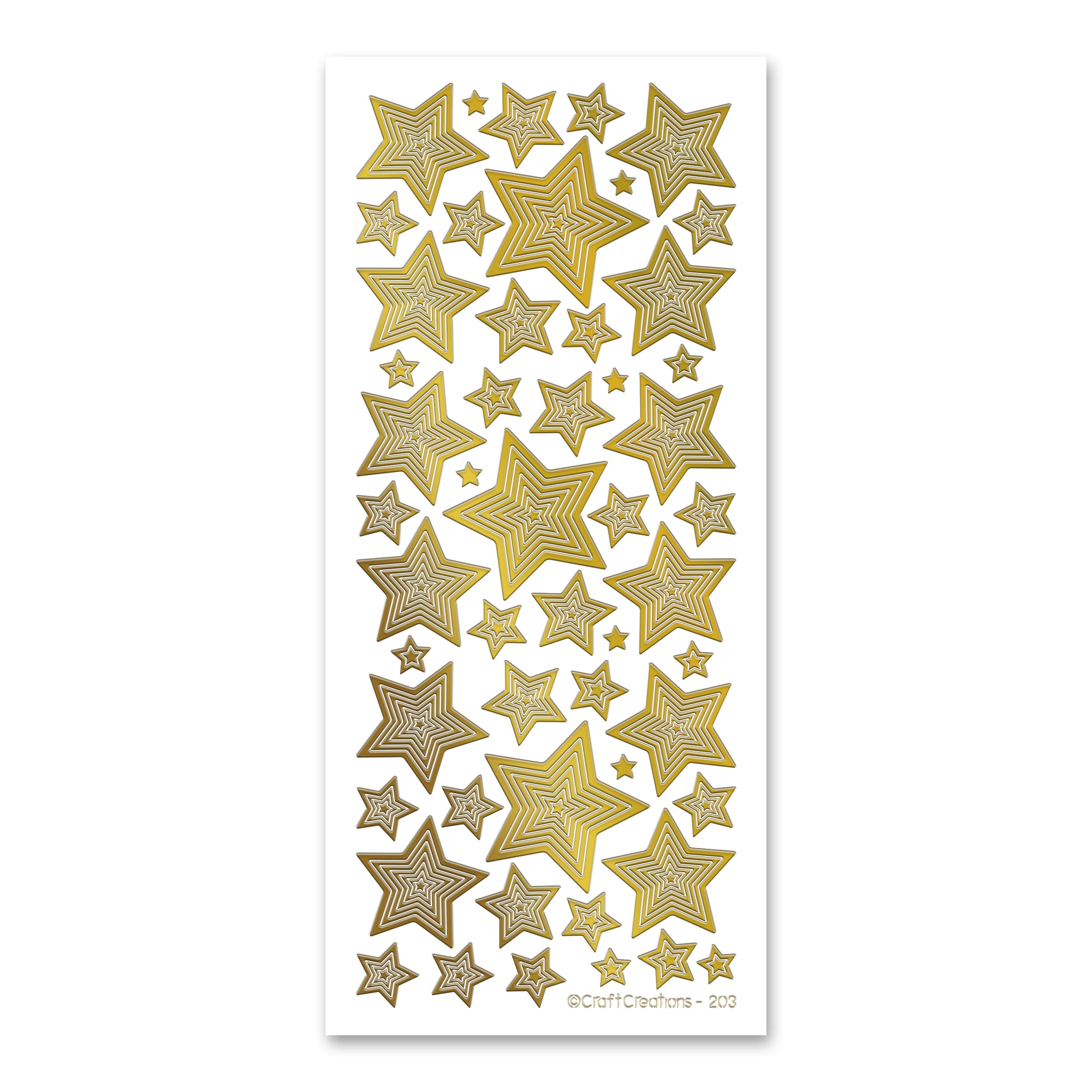 Multi Stars Mands Gold Self Adhesive Peel Off Stickers — Katy Sue Designs 8618