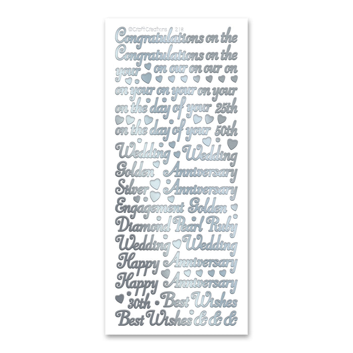 Mixed Congratulations Silver Self Adhesive Peel Off Stickers