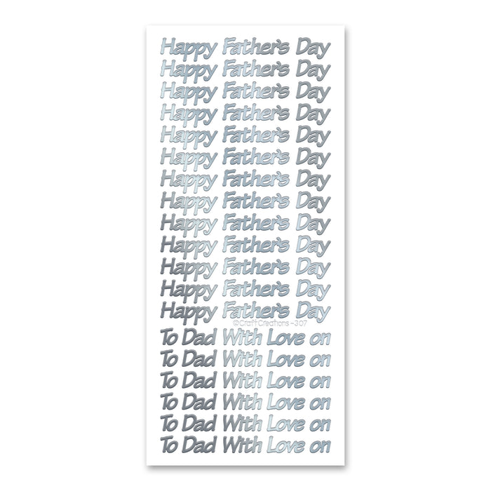 Father's Day  Silver Self Adhesive Peel Off Stickers