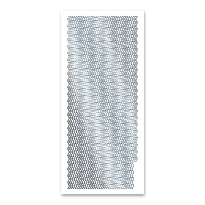 Wavy Border Lines  Silver Self Adhesive Peel Off Stickers