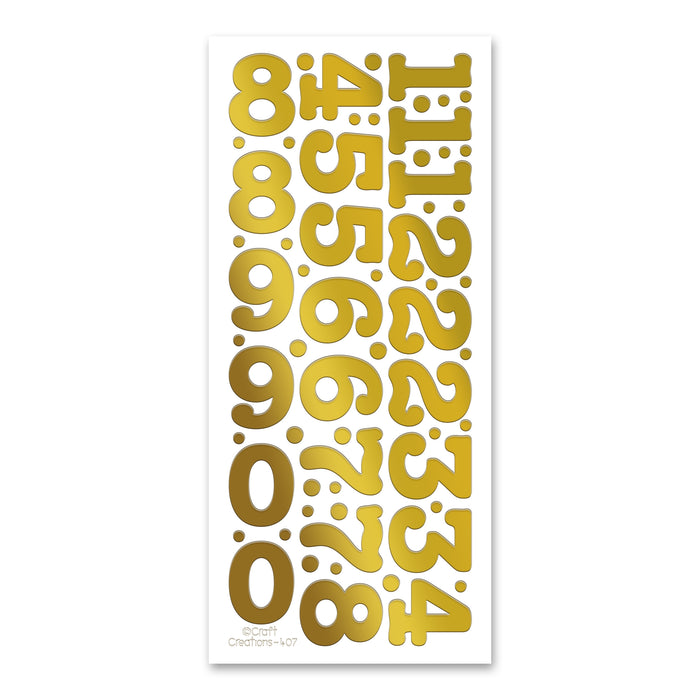 30mm Numbers Gold Self Adhesive Peel Off Stickers