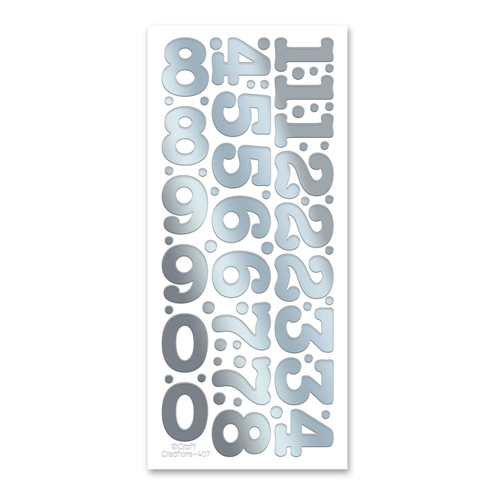 30mm Numbers Silver Self Adhesive Peel Off Stickers — Katy Sue Designs