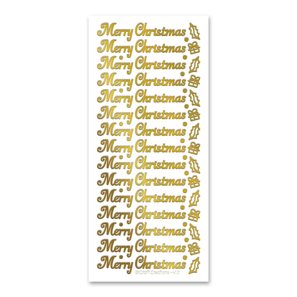 Merry Christmas & Happy New Year Stickers - Gold Foil & Matt Santa Present Labels By Goldstar