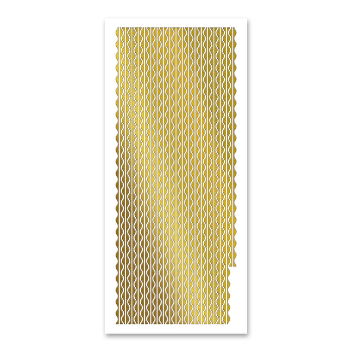 Deckled Border  Gold Self Adhesive Peel Off Stickers