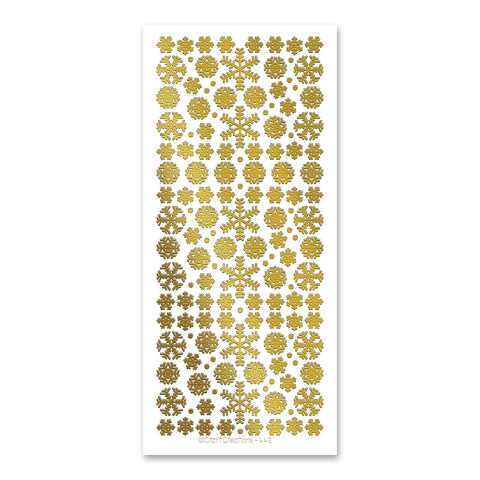 Mixed Snowflakes Gold Self Adhesive Stickers