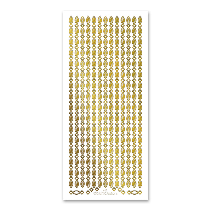 Pattern Borders  Gold Self Adhesive Stickers