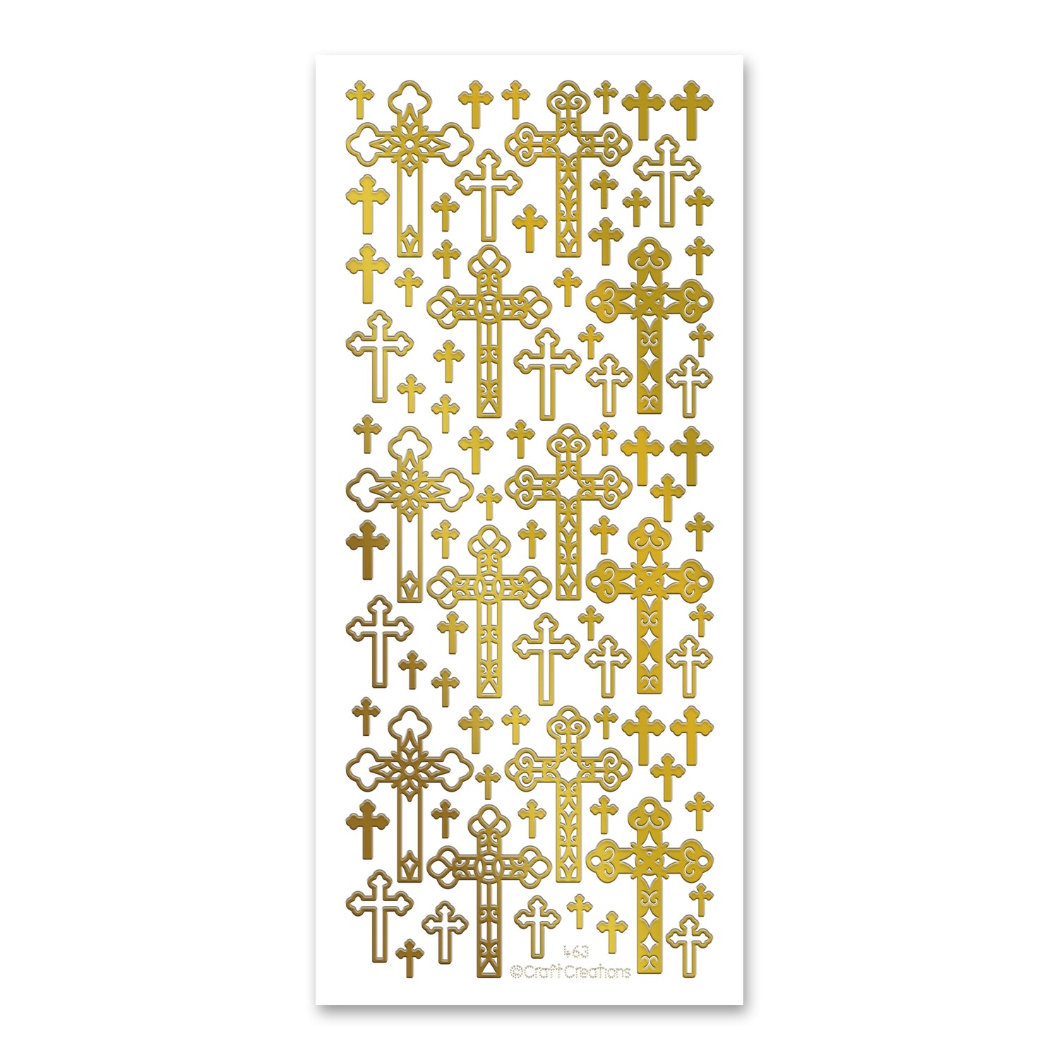 Decorative Crosses  Gold Self Adhesive Stickers