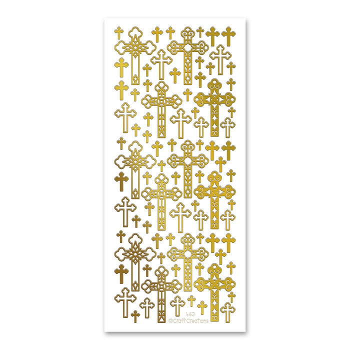 Dekorative selbstklebende Aufkleber mit Kreuzen in Gold