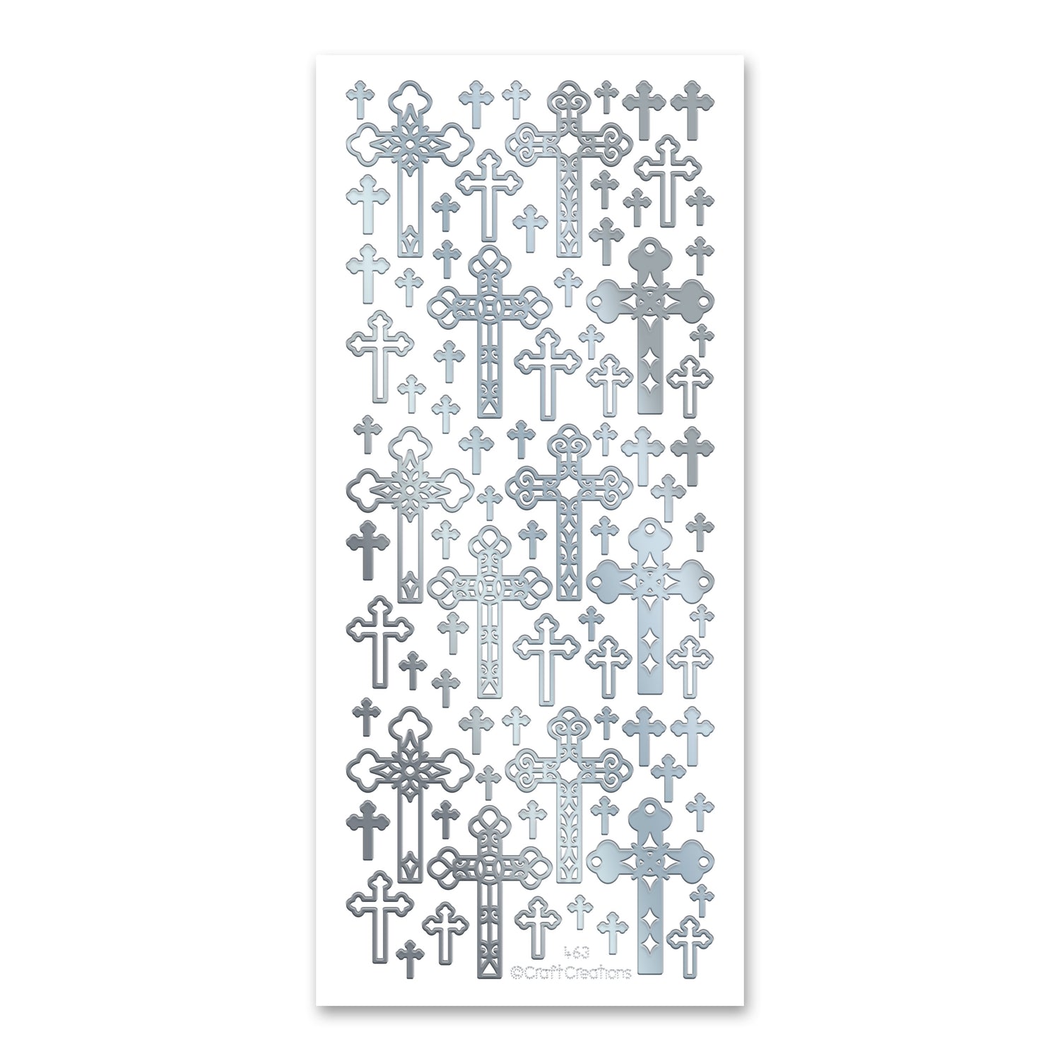Decorative Crosses  Silver Self Adhesive Stickers