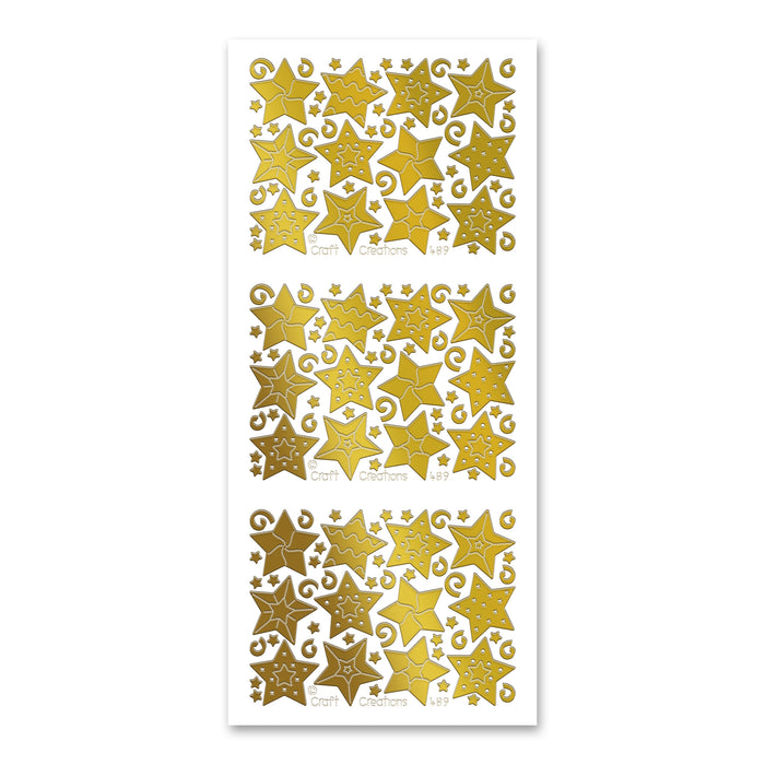 Fancy Stars  Gold Self Adhesive Stickers
