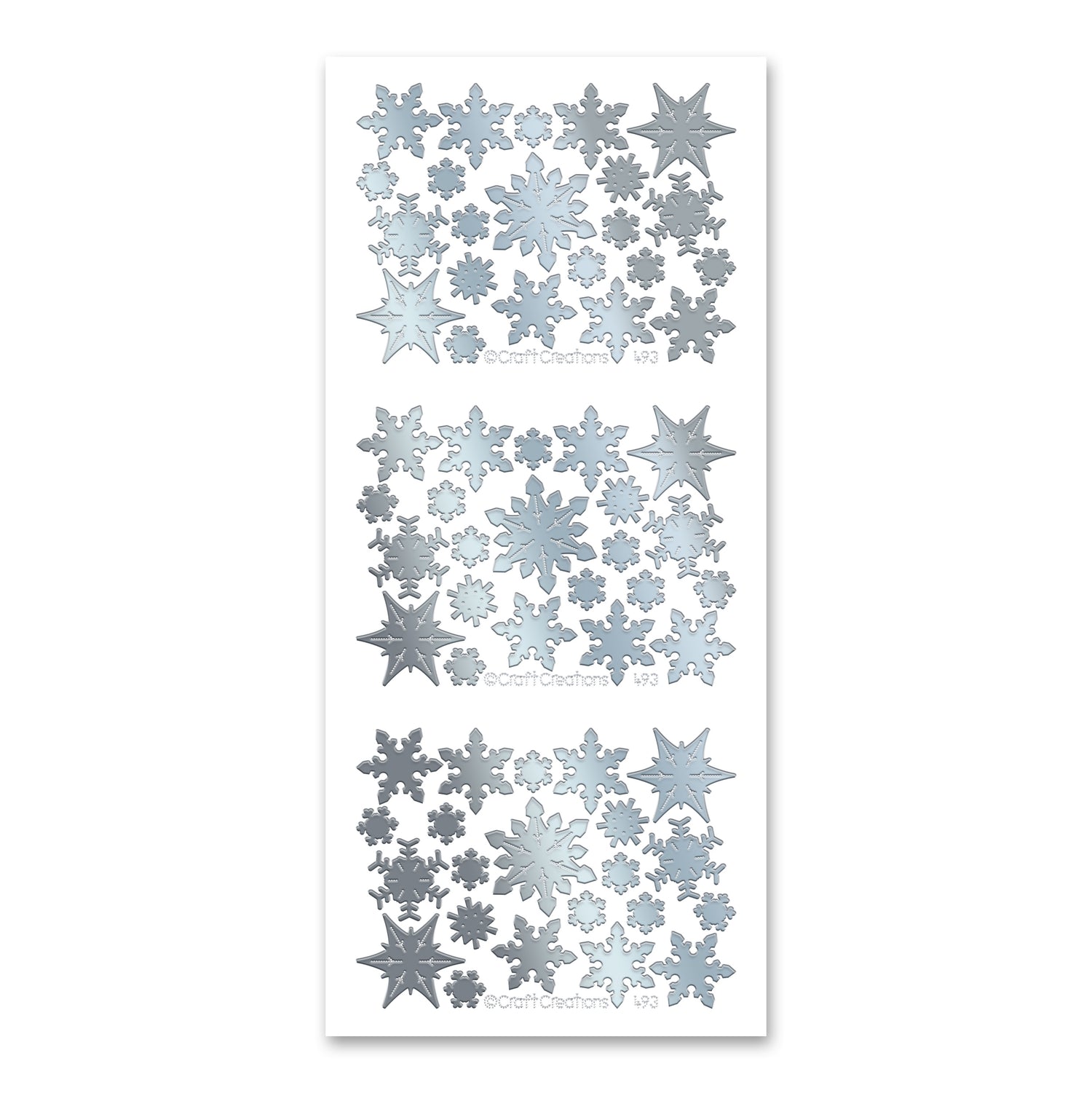 Filled Snowflakes  Silver Self Adhesive Stickers