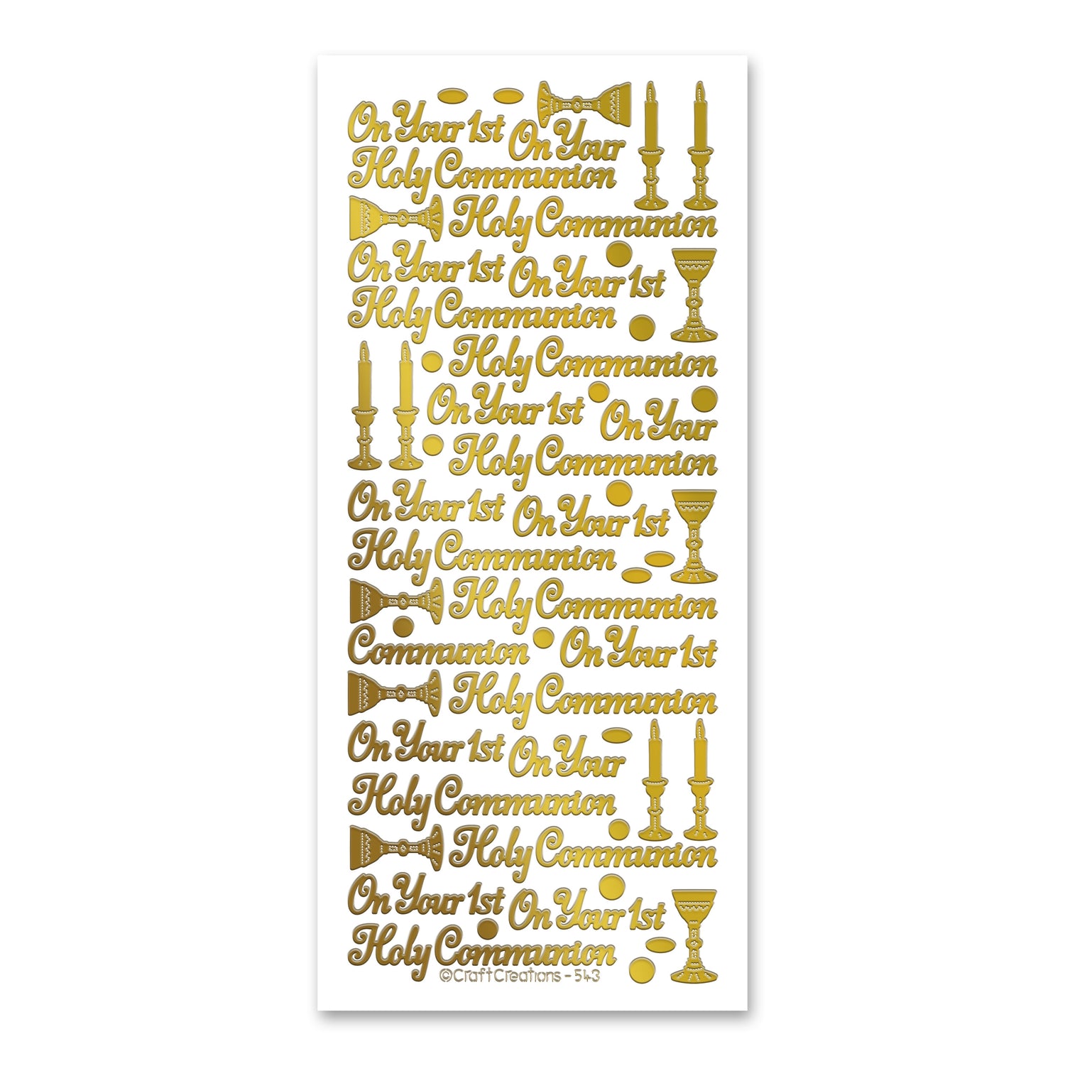 Holy Communion  Gold Self Adhesive Stickers