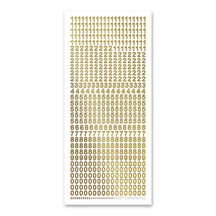 5.5mm Plain 123  Gold Self Adhesive Stickers