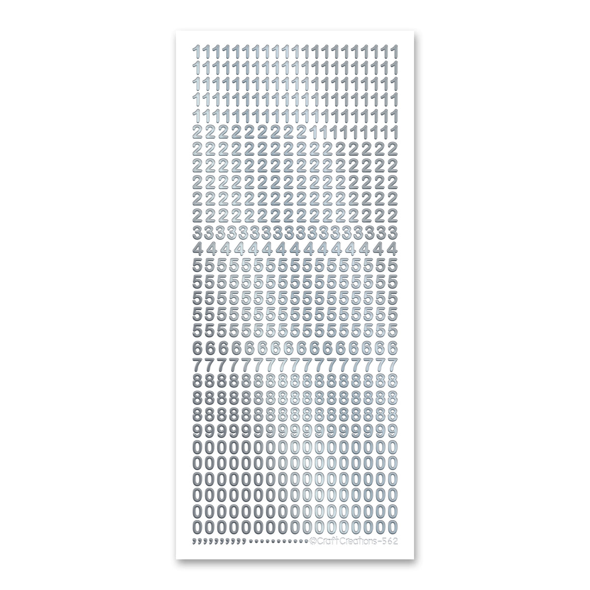 5.5mm Plain 123 Silver Self Adhesive Stickers — Katy Sue Designs