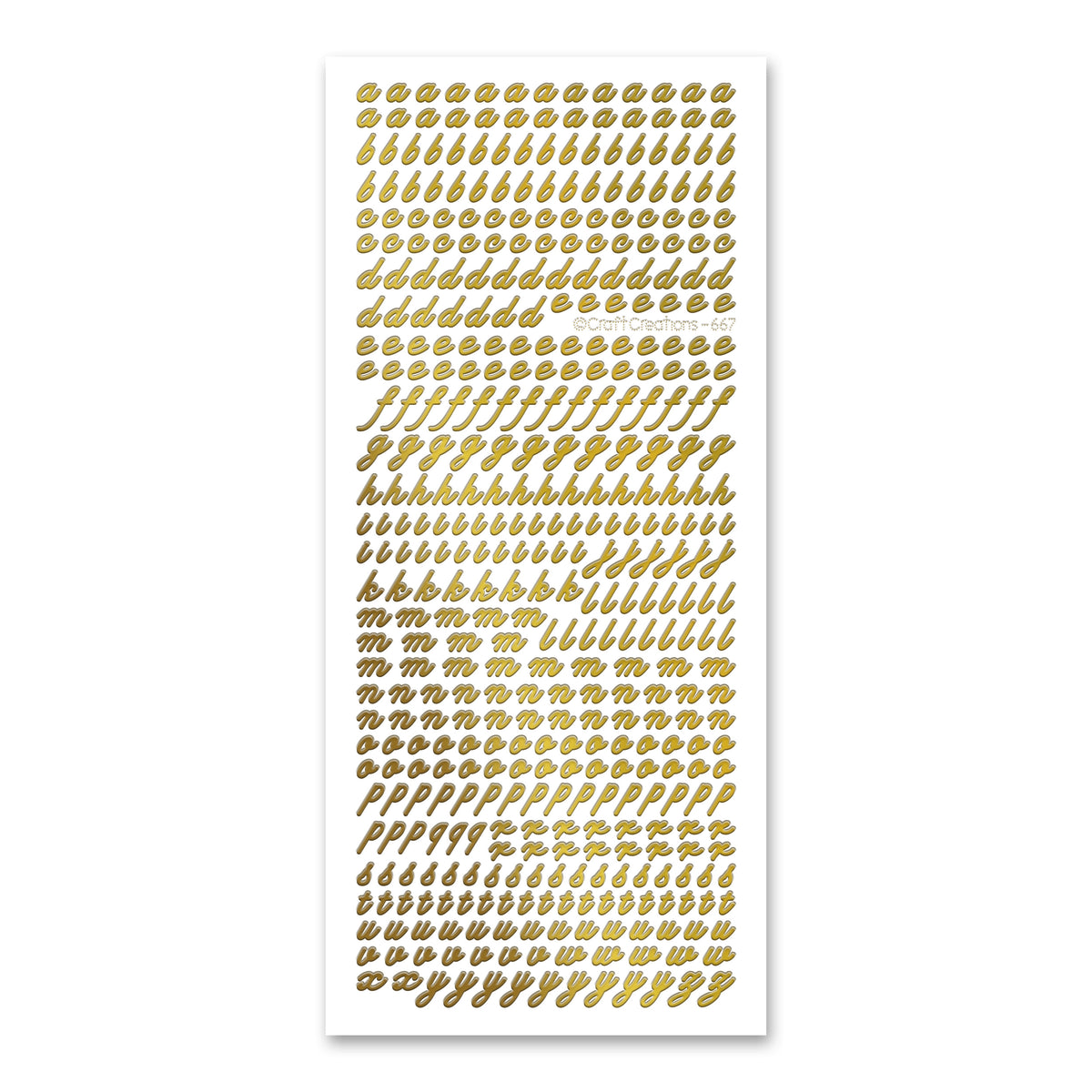 7mm Italic Lower Case Alphabet Gold Self Adhesive Stickers — Katy Sue