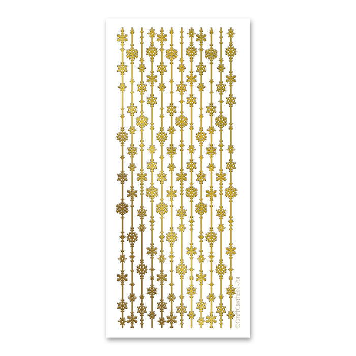 Snowflake Strings  Gold Self Adhesive Stickers