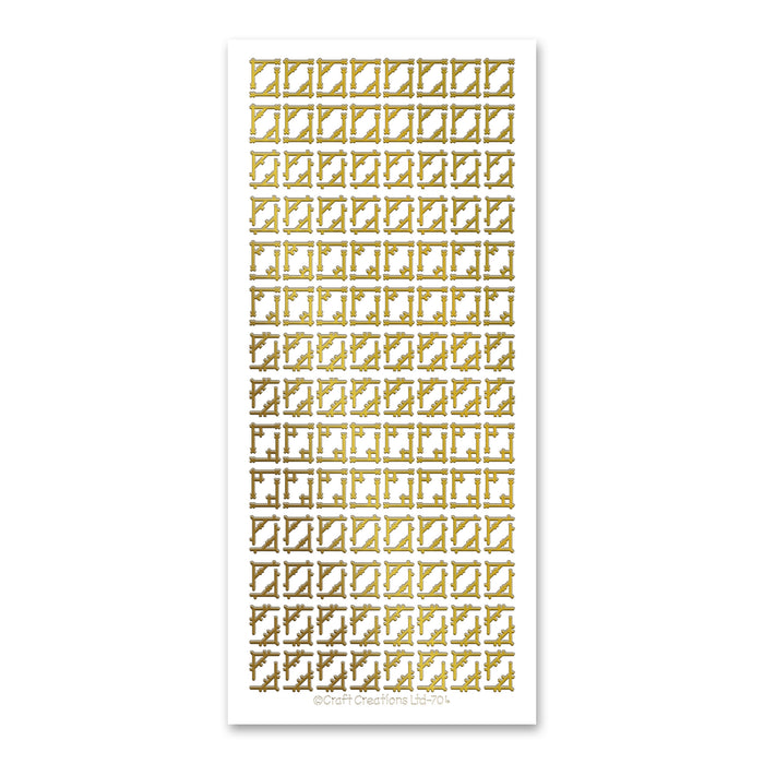Narrow Corners  Gold Self Adhesive Stickers